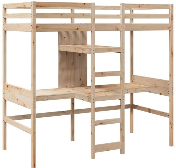 VidaXL tömör fenyő galériaágy-keret matrac nélkül 75 x 190 cm