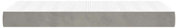 VidaXL világosszürke bársony zsebrugós matrac gyerekeknek 80 x 160 cm
