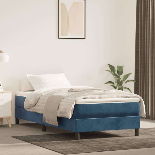 VidaXL sötétkék bársony zsebrugós ágymatrac 80x220x20 cm
