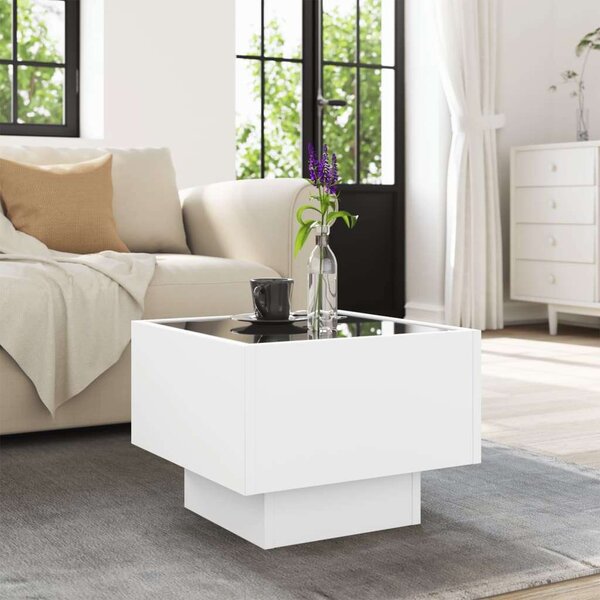 VidaXL LED-es Tükör Asztalka - Fehér - 40x40x30 cm