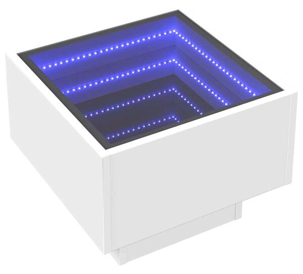 VidaXL LED-es Tükör Asztalka - Fehér - 40x40x30 cm