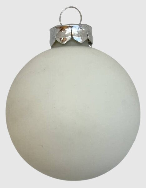 Fehér-arany barokk karácsonyi üveggömb szett, 6 cm, 12 db