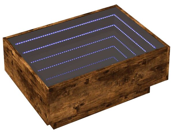 VidaXL LED-es Dohányzóasztal - Füstös Tölgy - 70x50x30 cm
