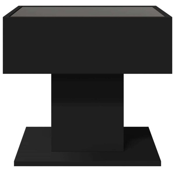 VidaXL LED Dohányzóasztal - Fekete - 50x50x45 cm