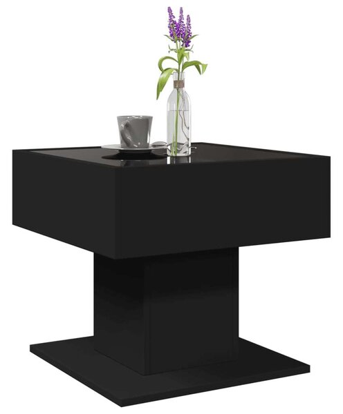 VidaXL LED Dohányzóasztal - Fekete - 50x50x45 cm