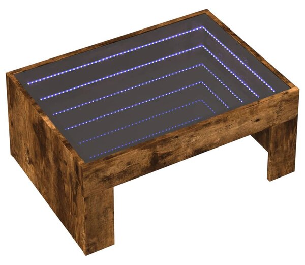 VidaXL LED Dohányzóasztal - Tükörlap - 70x50x30 cm