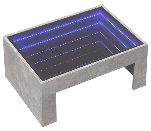 VidaXL LED-es Dohányzóasztal - Végtelen Tükör - 70x50x30 cm