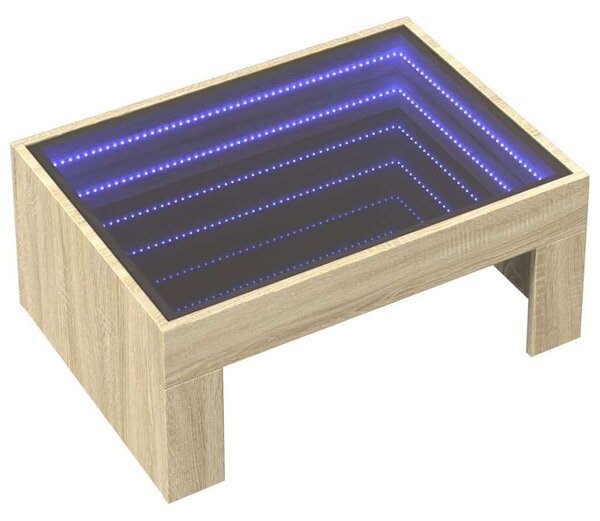 VidaXL LED Dohányzóasztal - Végtelen Tükör - 70x50x30 cm