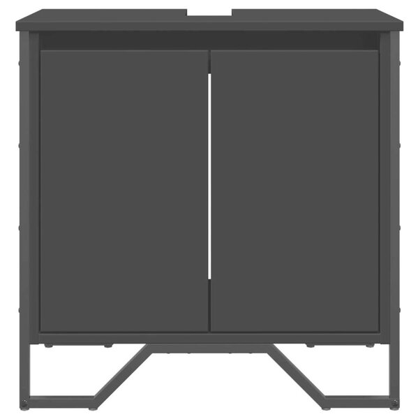 VidaXL fekete szerelt fa fürdőszobai mosdószekrény 60 x 35 x 60 cm