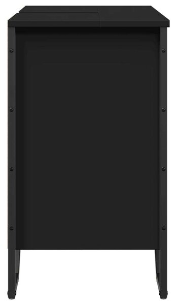 VidaXL fekete szerelt fa fürdőszobai mosdószekrény 60 x 35 x 60 cm