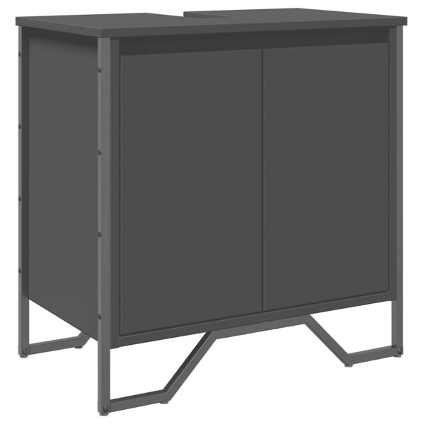 VidaXL fekete szerelt fa fürdőszobai mosdószekrény 60 x 35 x 60 cm