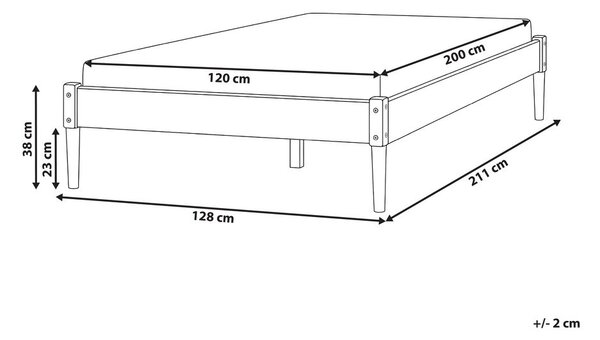 Fejtámla nélküli ágy Fenyő VEYRAC 120 x 200 cm Világosbarna