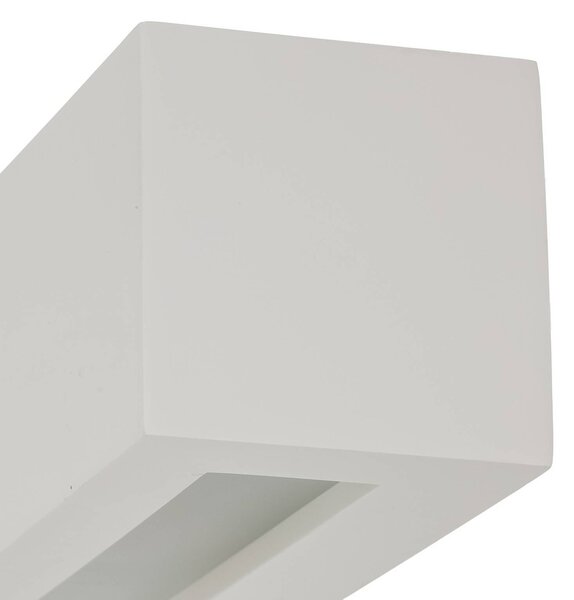 Lindby Tjada fali lámpa, 22 cm, fehér, vakolat, G9, festhető, dimmelhető, Fehér / opál, Nappali / Étkező, Gipsz / agyag, Modern