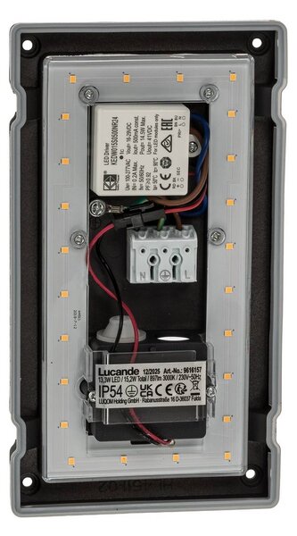 Lucande LED kültéri fali világítás Ilirian, antracit, alumínium, 15 cm, Fekete, Alumínium, Modern