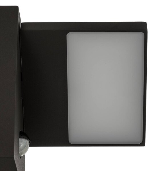 Lucande Silvan LED kültéri falilámpa, antracit, érzékelővel, IP54, Fekete, Alumínium, Modern