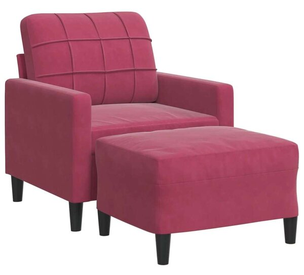 VidaXL bordó bársony kanapéfotel lábtartóval 60 cm
