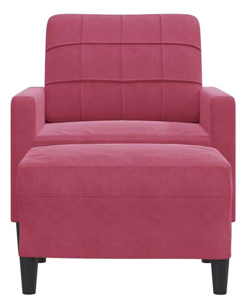 VidaXL bordó bársony kanapéfotel lábtartóval 60 cm