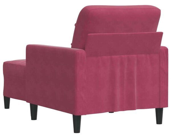 VidaXL bordó bársony kanapéfotel lábtartóval 60 cm