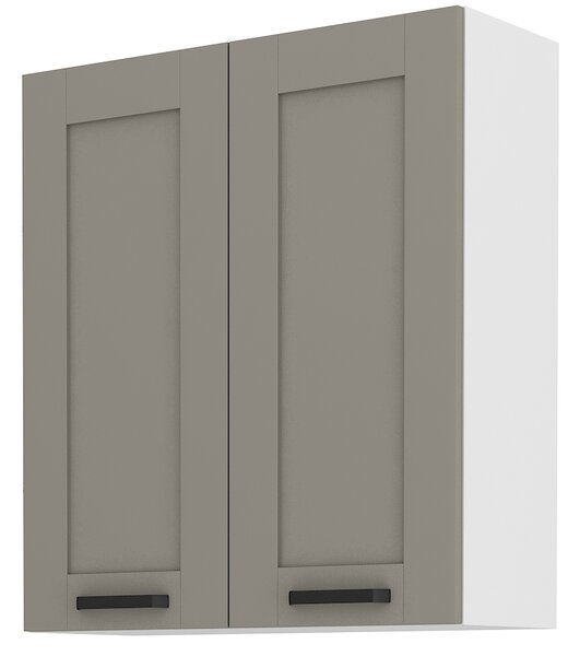 Felső kétajtós konyhai szekrény Lucid 80 G 90 2F (claygrey + fehér)