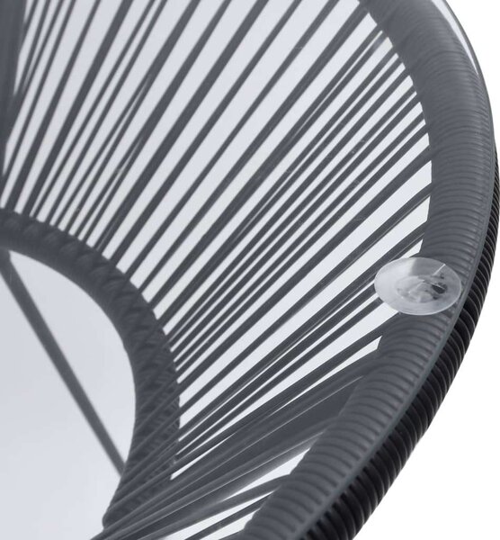 Kertbútor - Fekete PVC Rattan Étkezőgarnitúra - 5 részes