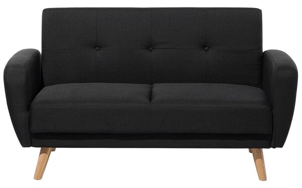 Kétszemélyes fekete kárpitozott kanapéágy FLORLI