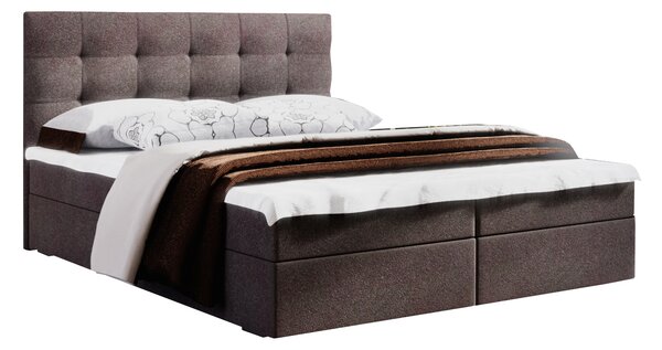Franciaágy Boxspring 140 cm Fade 2 (sötétbarna) (matraccal és tárolóhellyel)