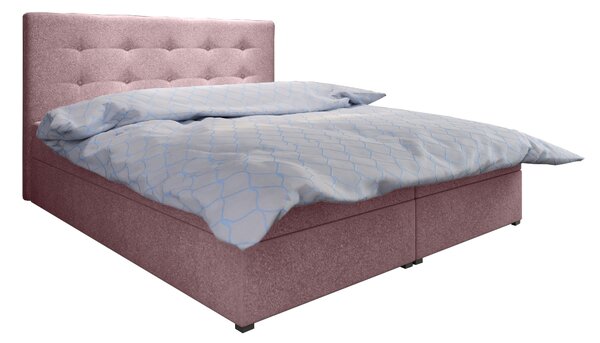 Franciaágy Boxspring 180 cm Fade 1 (rózsaszín) (matraccal és tárolóhellyel)