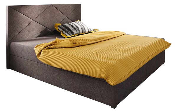 Franciaágy Boxspring 140 cm Fade 4 (sötétbarna) (matraccal és tárolóhellyel)