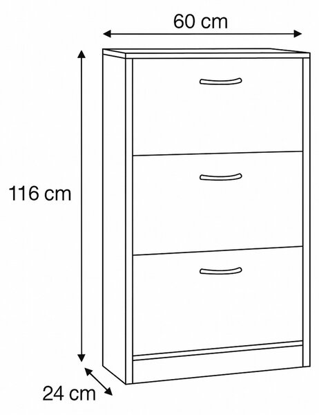 Cipőtartó rekesszel G1016 OAK, tölgyfa