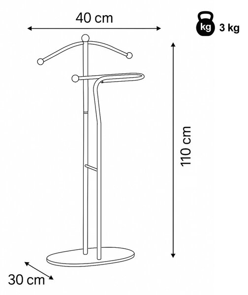 Néma szolga 83213 CRBK, fém, ezüst