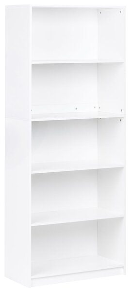 Ötszintes könyvespolc ZEHNA 197 cm Fehér