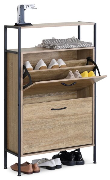 Cipősszekrény polcokkal G1007 OAK, tölgy, 2 emelet