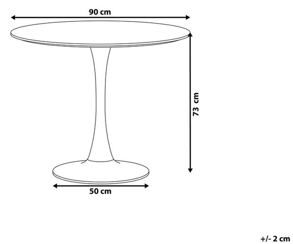 Étkezőasztal BOCA Fehér 90 cm 90 cm