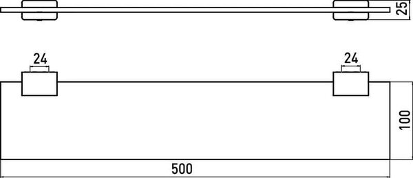EMCO System2 Üvegpolc - 500 mm, Króm