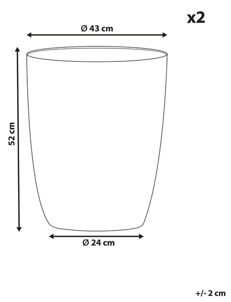 Kétdarabos virágcserép szett CROTON 43 cm Törtfehér