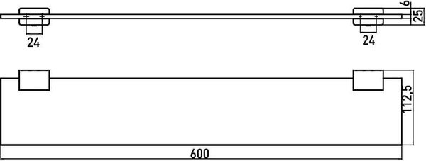 EMCO Loft Polc - Szatén Üveg - 600mm