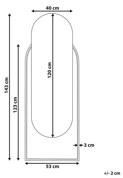 Falitükör NEVERS 53 cm 143 cm PE Rattan Természetes