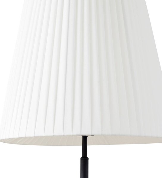 Lindby Virelle álló világítás, fekete/fehér, textil, magasság 170 cm, Fehér / opál, Nappali / Étkező, Textil / szövet / selyem, Modern