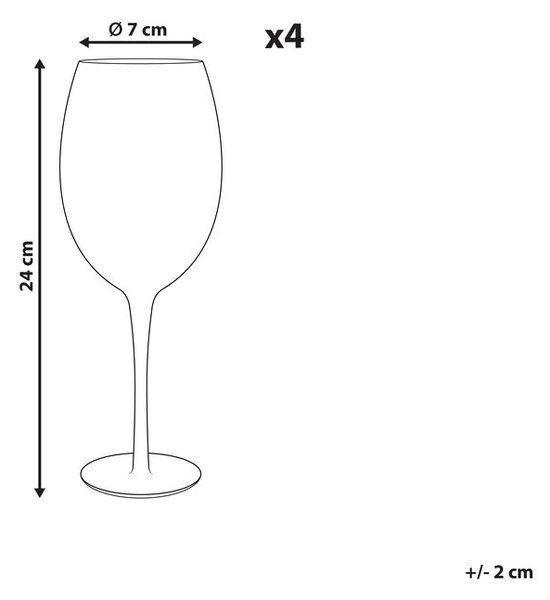 Négydarabos borospohár szett MORGANITE 530 ml Átlátszó