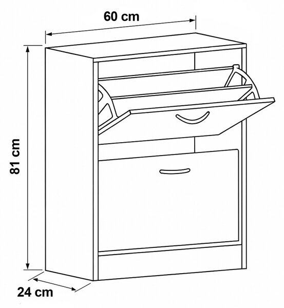 Cipősszekrény rekeszekkel G1014 OAK, tölgy