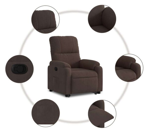 VidaXL Elektromos Felfelé Emelő Fotel - Barna Mikroszálas