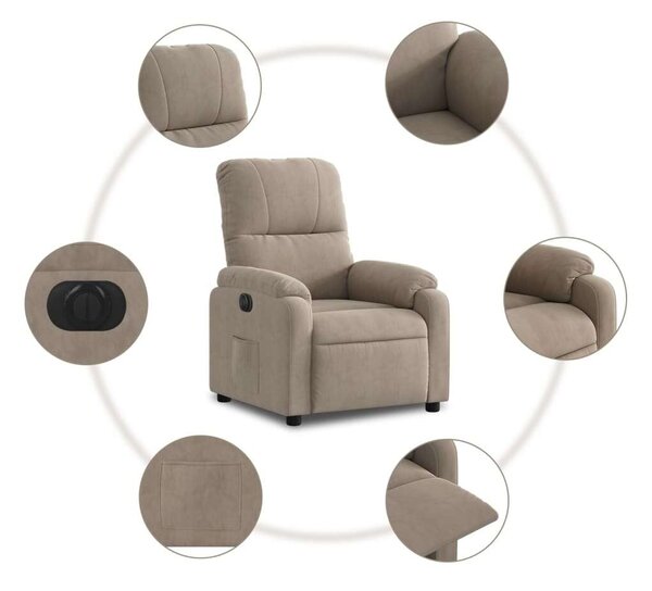 VidaXL Elektromos Dönthető Fotel - Mikroszálas - Tópszín