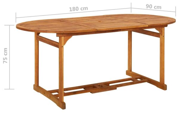 Vidaxl Akácfa Kerti Étkezőgarnitúra - 7 részes - 180x90cm