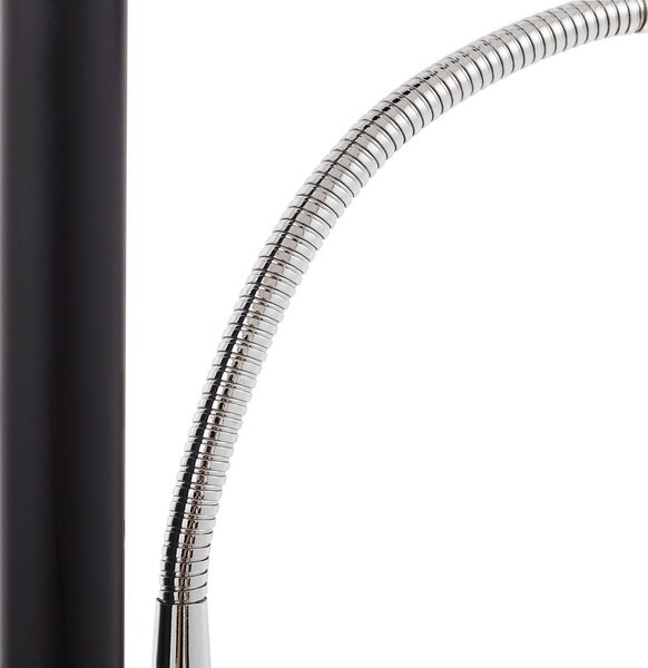 Lindby Malea LED álló lámpa, fekete, olvasólámpa, dimmelhető fényerő,, Fekete, Nappali / Étkező, fém, Modern