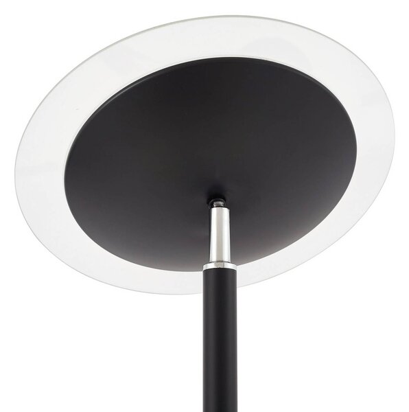 Lindby Malea LED álló lámpa, fekete, olvasólámpa, dimmelhető fényerő,, Fekete, Nappali / Étkező, fém, Modern