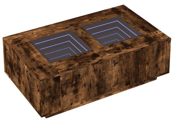 VidaXL LED-es Dohányzóasztal - Végtelen Tükör - 116x69x40 cm