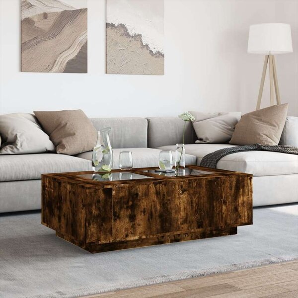 VidaXL LED-es Dohányzóasztal - Végtelen Tükör - 116x69x40 cm
