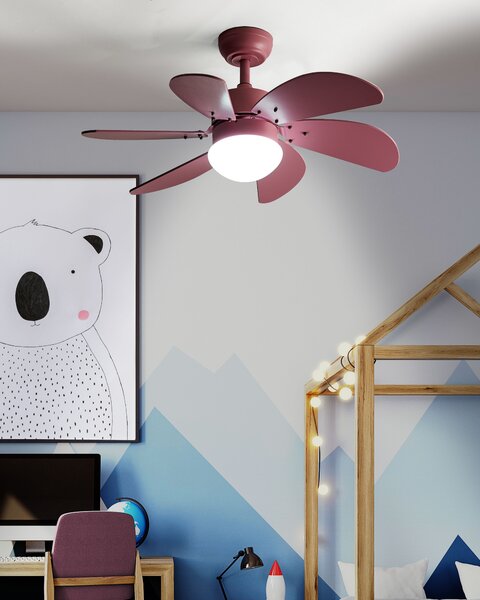 Mennyezeti ventilátor világítással LOGAR Távirányítóval LED Rózsaszín