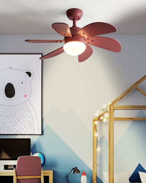 Mennyezeti ventilátor világítással LOGAR Távirányítóval LED Rózsaszín