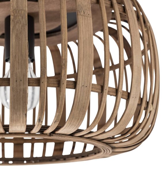 Lindby Canyana mennyezeti lámpa, natúr, rattan, Ø 40 cm, dimmelhető, Világos fa, Nappali / Étkező, Fa, Vidéki otthon / Rusztikus